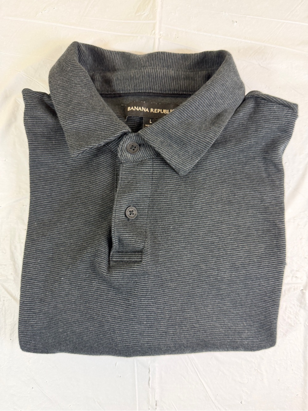 Banana‎ Republic Men's Charcoal Microstripe Polo